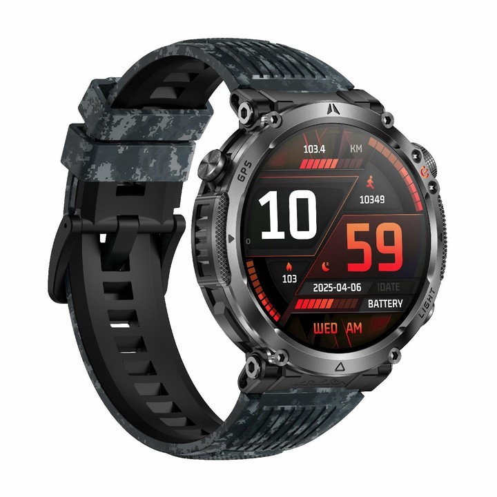 HT42 1.7 inch GPS Sports Smart Watch Supports Bluetooth Call / Heart Rate / Sleep Monitoring(Camouflage)