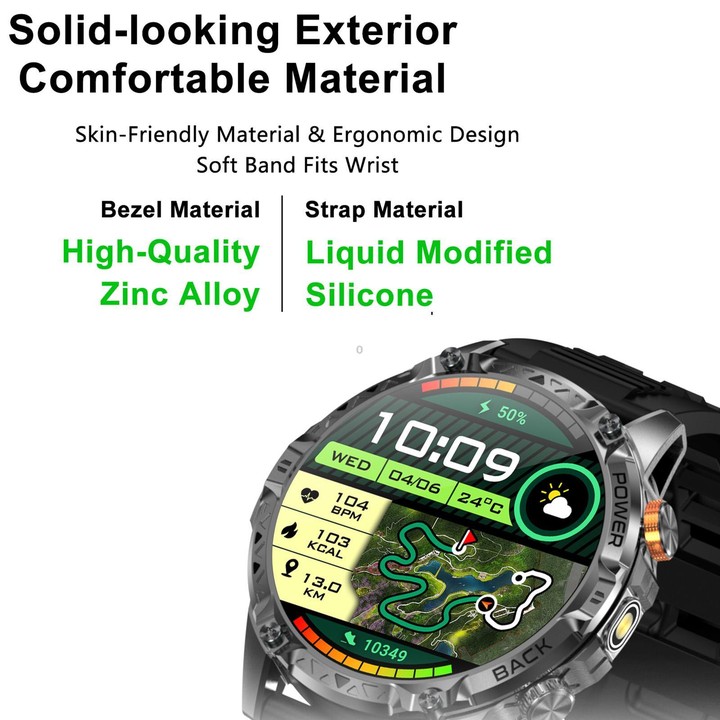 YK16 1.7 inch Sports Smart Watch Supports Heart Rate / Sleep Monitoring(Black)