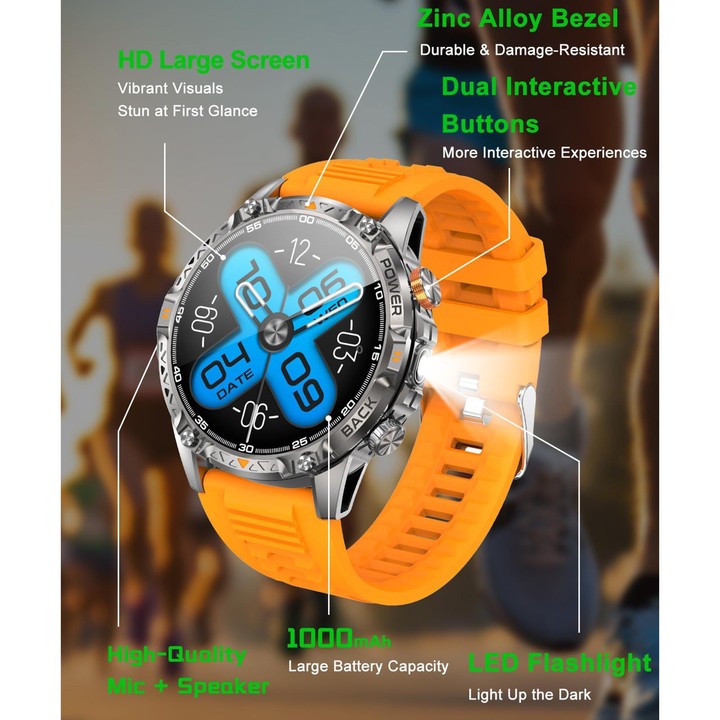 YK16 1.7 inch Sports Smart Watch Supports Heart Rate / Sleep Monitoring(Black)