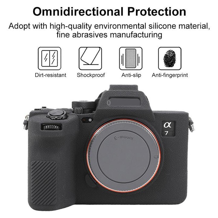 For Sony Alpha 7 V / ILCE-7M5 Litchi Texture Soft Silicone Protective Case(Black)