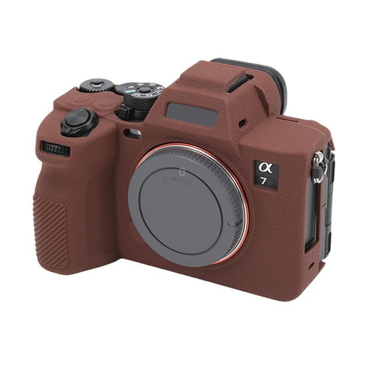 For Sony Alpha 7 V / ILCE-7M5 Litchi Texture Soft Silicone Protective Case(Coffee)