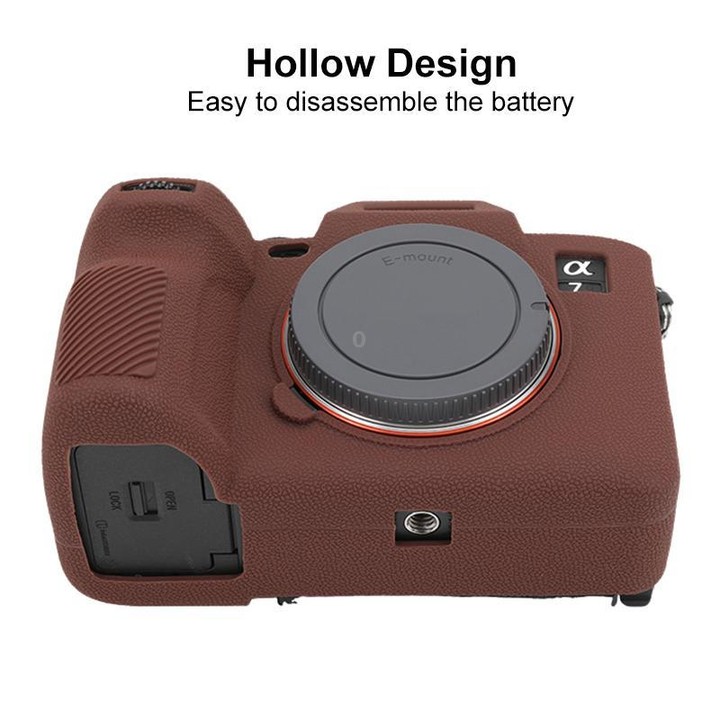 For Sony Alpha 7 V / ILCE-7M5 Litchi Texture Soft Silicone Protective Case(Coffee)