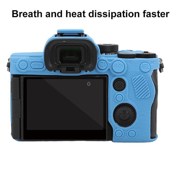 For Sony Alpha 7 V / ILCE-7M5 Litchi Texture Soft Silicone Protective Case(Blue)