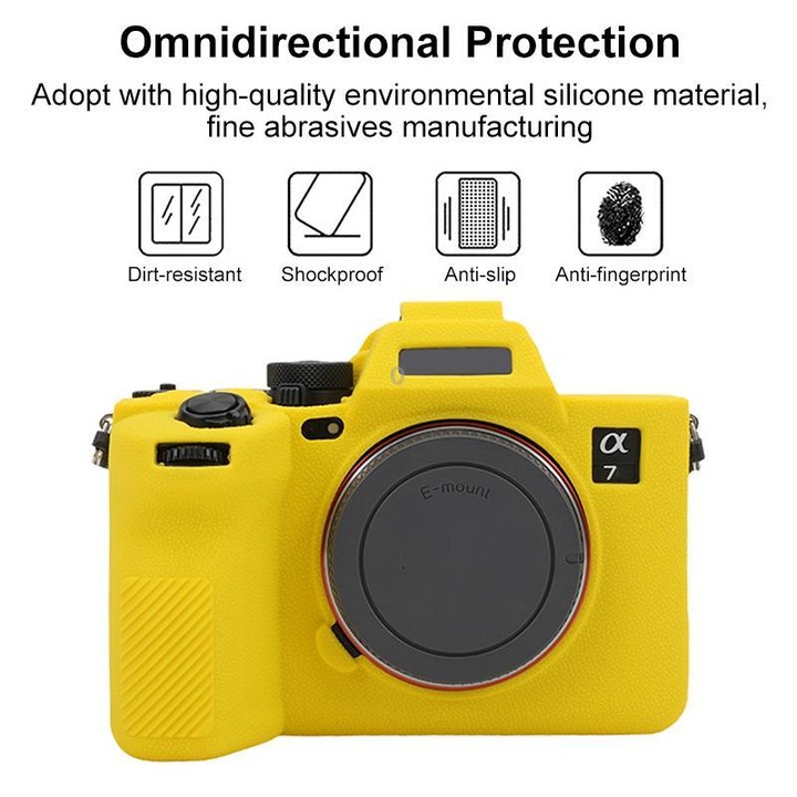 For Sony Alpha 7 V / ILCE-7M5 Litchi Texture Soft Silicone Protective Case(Yellow)