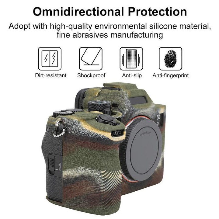 For Sony Alpha 7 V / ILCE-7M5 Litchi Texture Soft Silicone Protective Case(Camouflage)