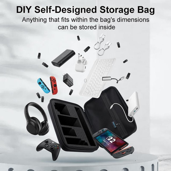 RUIGPRO DIY Multifunctional Digital Storage Bag Handbag, Size:24 x 16.5 x 7.5cm(Black)