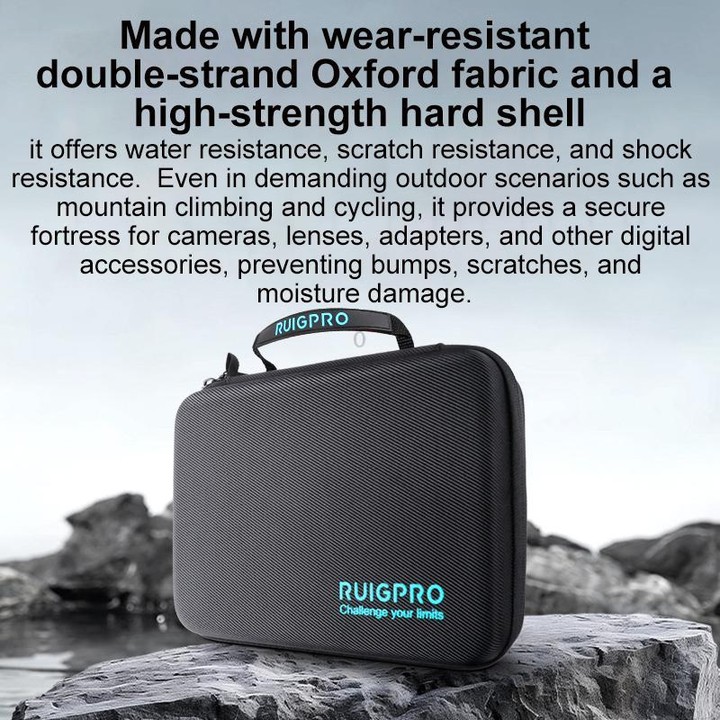 RUIGPRO DIY Multifunctional Digital Storage Bag Handbag, Size:24 x 16.5 x 7.5cm(Black)
