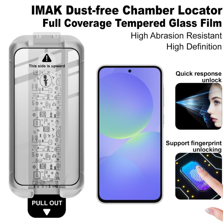 For Samsung Galaxy A36 5G / A56 5G imak Dust-free Chamber Locator Full Coverage Tempered Glass Film