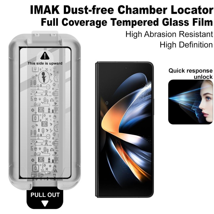 For Samsung Galaxy Z Fold4 5G imak Dust-free Chamber Locator Full Coverage Tempered Glass Film
