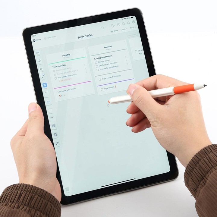 Portable Universal Magnetic Stylus Pen with Eraser Function(White Red)
