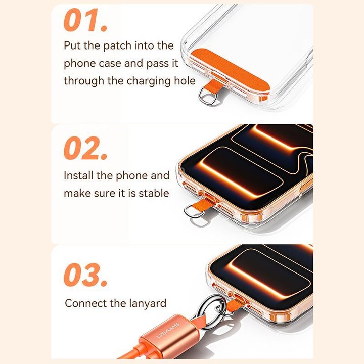 USAMS SJ784 U97 60W USB-C / Type-C to USB-C / Type-C Lanyard Fast Charging Data Cable, Length:30cm(Metal Gray)