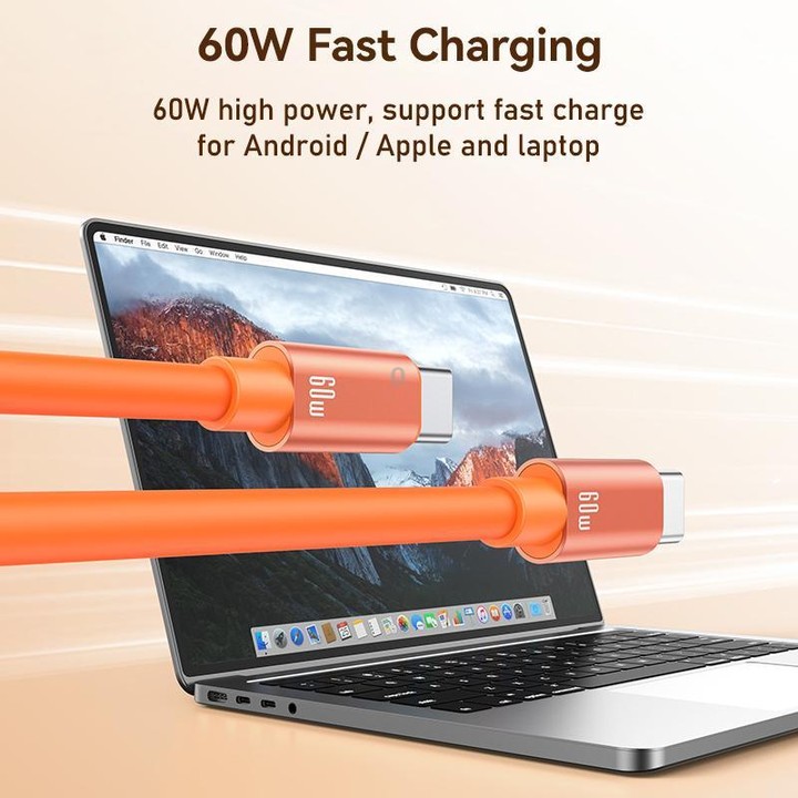 USAMS SJ784 U97 60W USB-C / Type-C to USB-C / Type-C Lanyard Fast Charging Data Cable, Length:30cm(Metal Gray)
