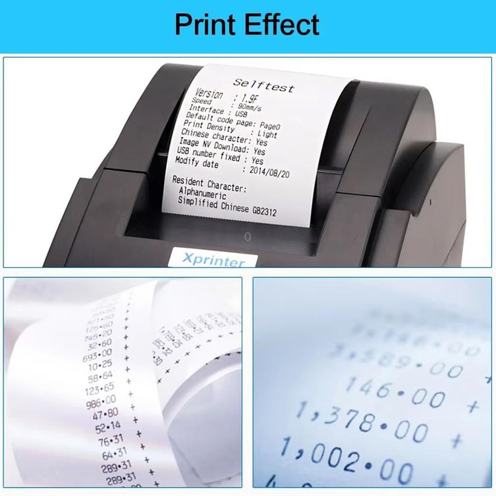 Xprinter XP58IIH 58mm Thermal Receipt Printer, Interface:USB + 12 Rolls of Paper(US Plug)