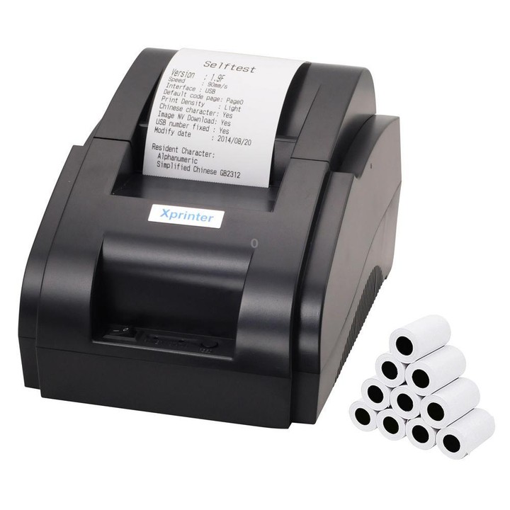 Xprinter XP58IIH 58mm Thermal Receipt Printer, Interface:USB + 12 Rolls of Paper(AU Plug)