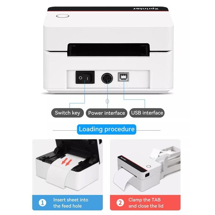 Xprinter XP-D362 80mm Computer Version Thermal Label Printer(US Plug)