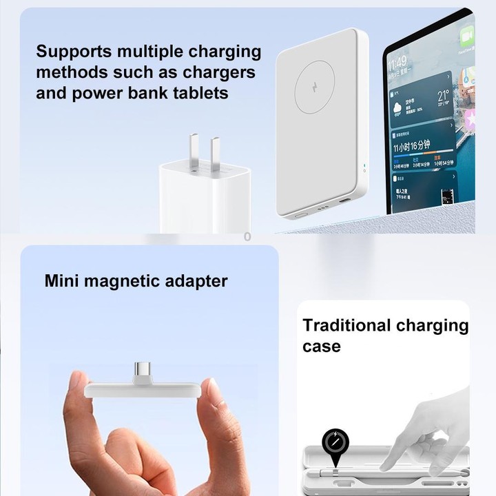 For Apple Pencil 2 Type-C Magnetic Charging Adapter(White)