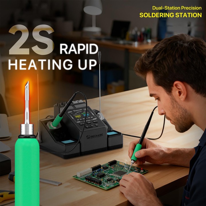 MECHANIC X200 Max Pen-Style Smart Temperature-Adjustable Dual-Station Precision Soldering Station, Plug:EU Plug