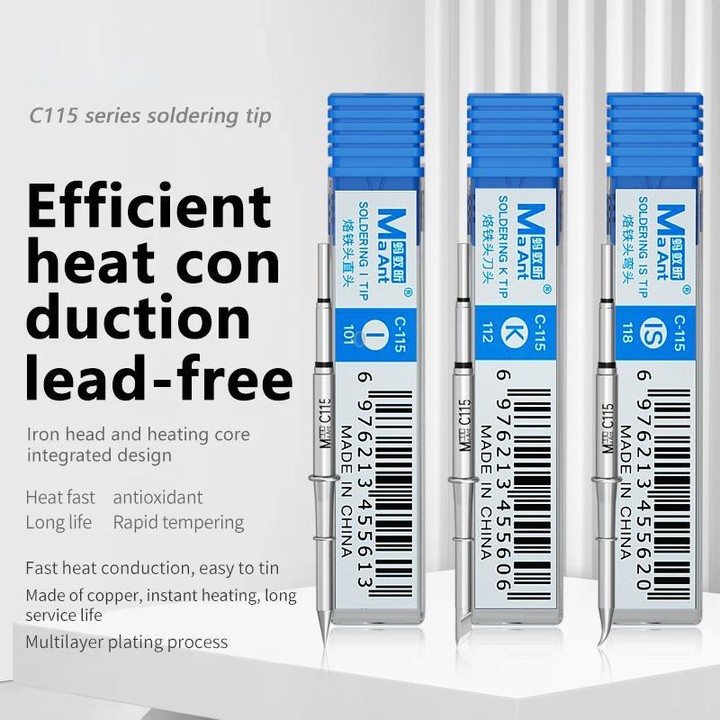 MaAnt C-115 Series Efficient Heat Conduction Lead-free Soldering Iron Tips for T210 / T26 Handles, Model:K 112