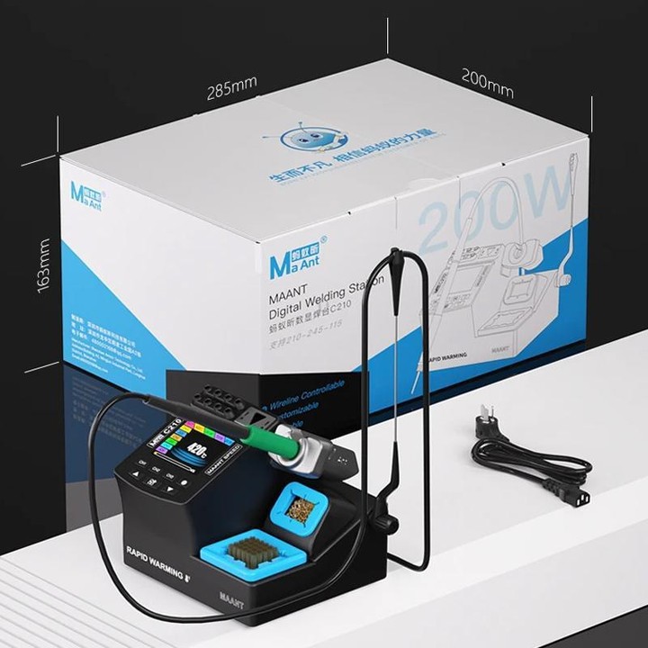 MaAnt 200W Precision Digital Display Welding Station, Model:C210(UK Plug)