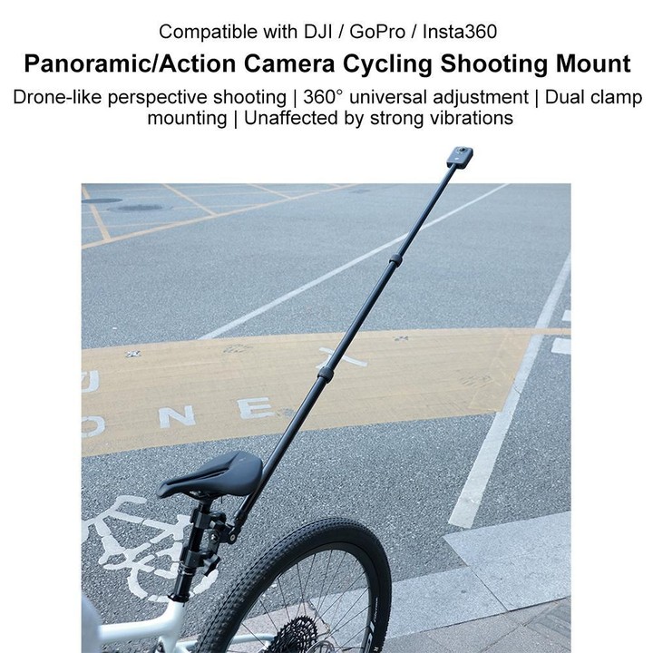 Universal Action Camera Bicycle Handlebar Double-Crab Clamp Single Clamp(Black)