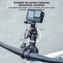 Universal Action Camera Bicycle Handlebar Single-Crab Clamp With Adapter & Screw(Black)