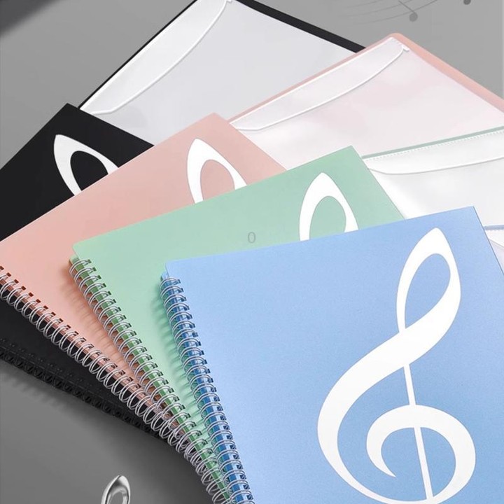 Expandable Non-reflective Piano Music Sheet Binder Folder, Pink 20 Pages with Index Tabs & Pen