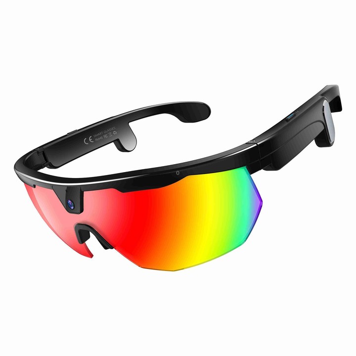 W640 8MP Cycling Smart AI Sports Glasses, Six-axis Image Stabilization, Wi-Fi, Touch Control, Dual Mic Noise Reduction, AI Trans