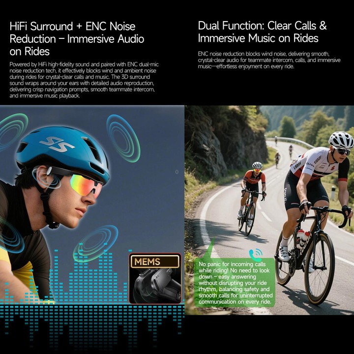 W640 8MP Cycling Smart AI Sports Glasses, Six-axis Image Stabilization, Wi-Fi, Touch Control, Dual Mic Noise Reduction, AI Trans