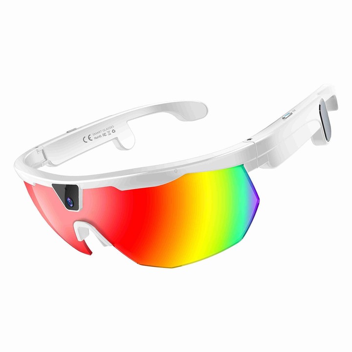 W640 8MP Cycling Smart AI Sports Glasses, Six-axis Image Stabilization, Wi-Fi, Touch Control, Dual Mic Noise Reduction, AI Trans
