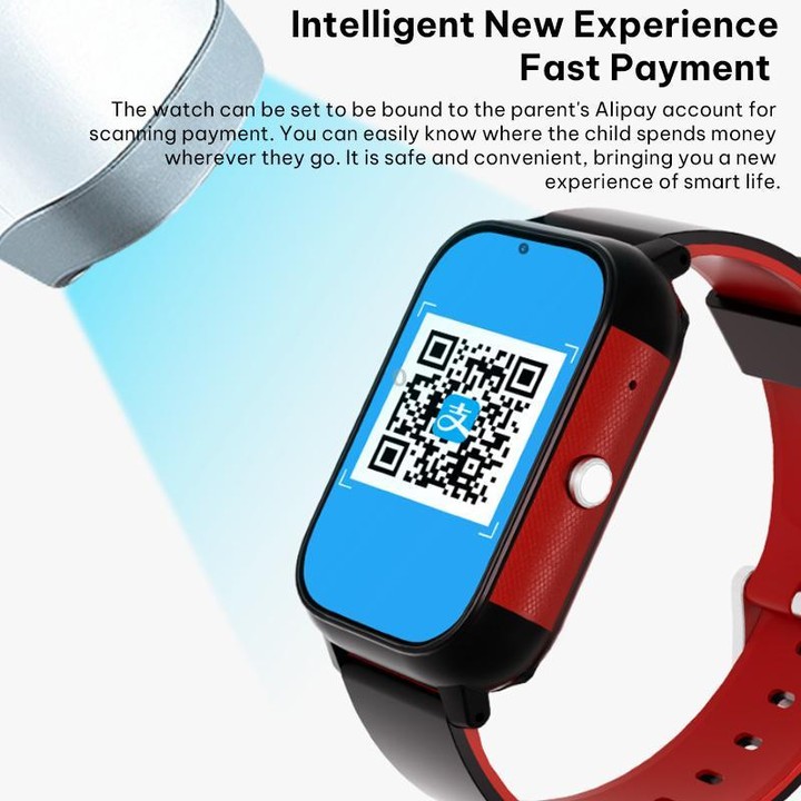 FA96 1.57-inch Screen 4G Network GPS Tracking Kids Smart Watch(Black Red)
