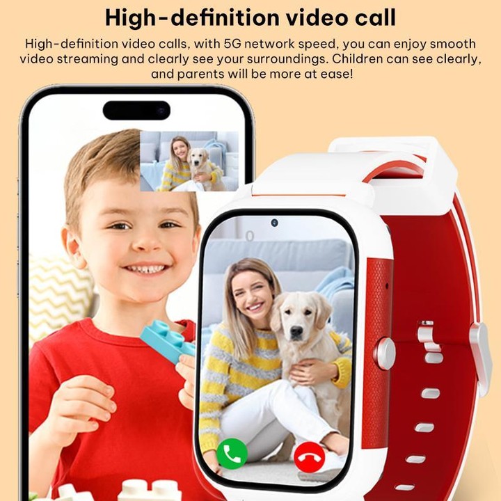FA96 1.57-inch Screen 4G Network GPS Tracking Kids Smart Watch(Black Red)
