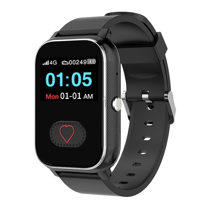 FA96S 1.0-inch Screen 4G Network GPS Tracking Elderly Care Smart Watch, Model:Eurasia-Africa Version(Black)