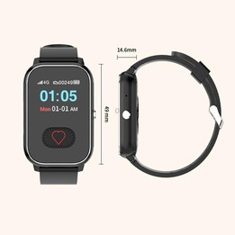 FA96S 1.0-inch Screen 4G Network GPS Tracking Elderly Care Smart Watch, Model:Eurasia-Africa Version(Black)