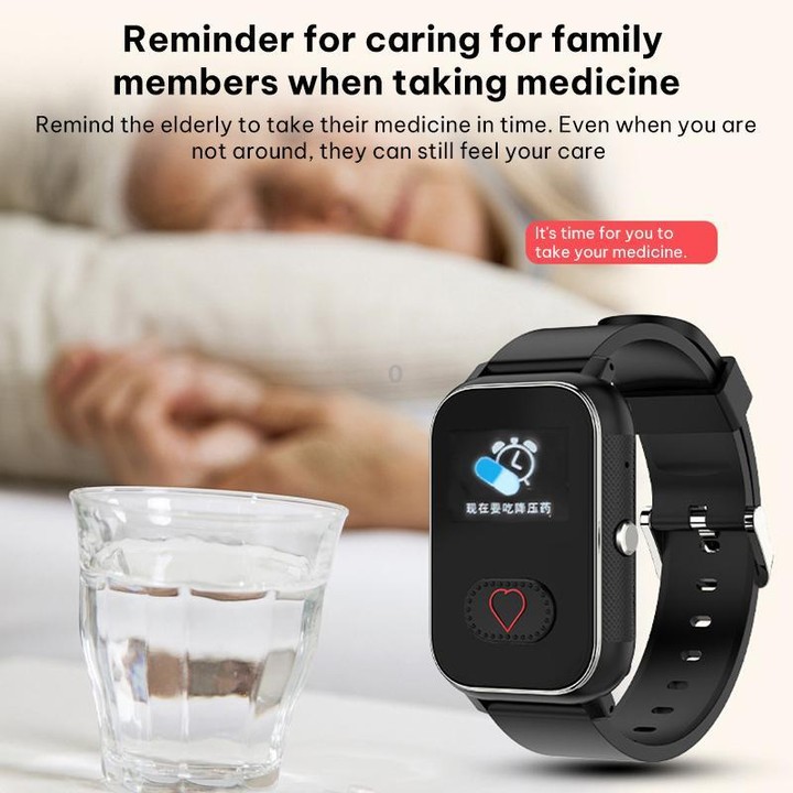 FA96S 1.0-inch Screen 4G Network GPS Tracking Elderly Care Smart Watch, Model:American Version(Black)