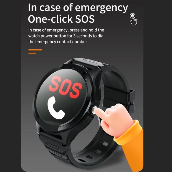FA103 1.28-inch Screen 4G Network GPS Tracking Kids Smart Watch(Black)