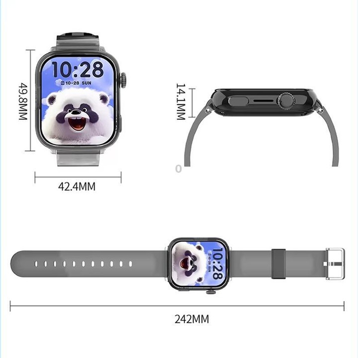 FA100 1.83-inch Screen 4G Network GPS Tracking Kids Smart Watch with Flashing Light(Black)