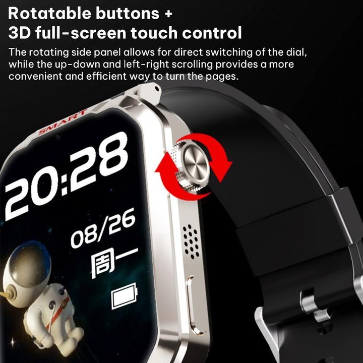 FA82S 1.83-inch 4G Network GPS Tracking Smart Watch Support Heart Rate / Blood Pressure Monitoring(Beige)