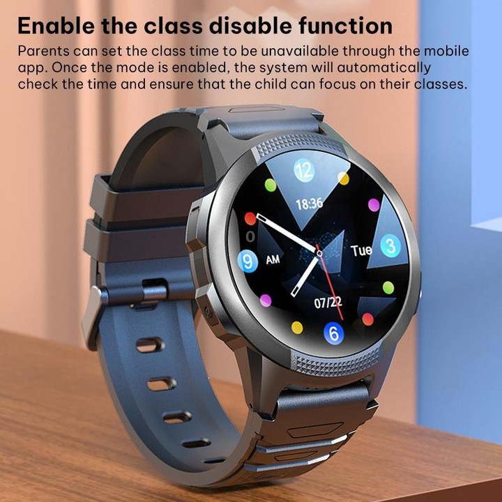 FA56 1.28-inch Screen 4G Network GPS Tracking Kids Smart Watch, Model:Eurasia-Africa Version(Black)