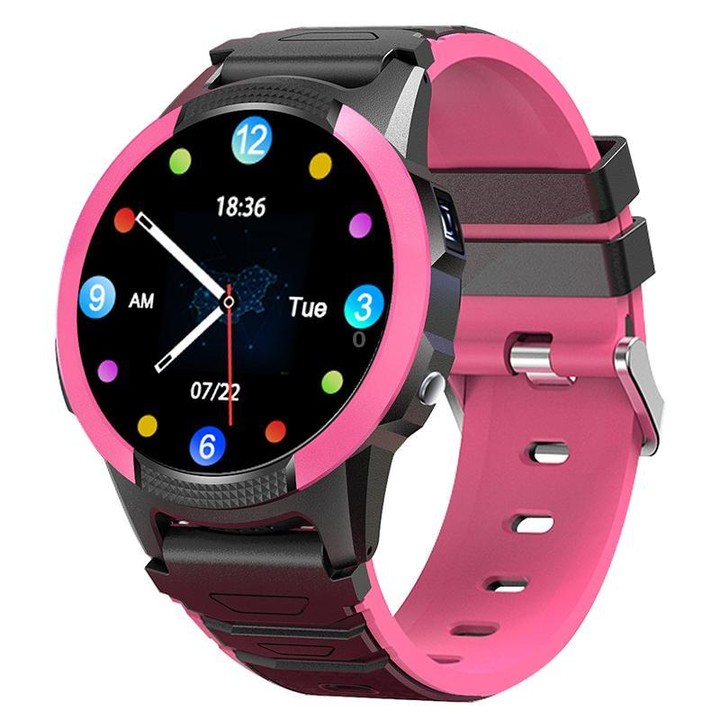 FA56 1.28-inch Screen 4G Network GPS Tracking Kids Smart Watch, Model:American Version(Rose Red)