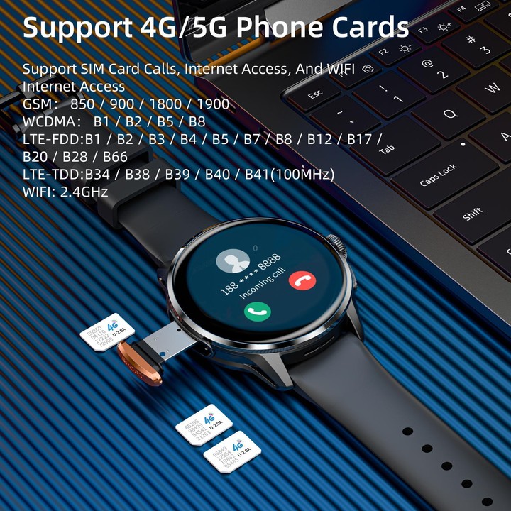 LOKMAT APPLLP 3 4G Smart Watch, 1.6 inch SC8541E Quad Core, 3GB+32GB, Android 8.1, GPS, Heart Rate(Gold)