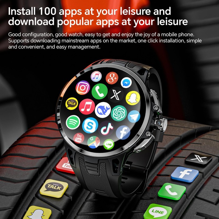 LOKMAT APPLLP 4 Pro 4G Smart Watch, 1.75 inch SC8541E Quad Core, 3GB+32GB, Android 8.1, Video Call(Gold)