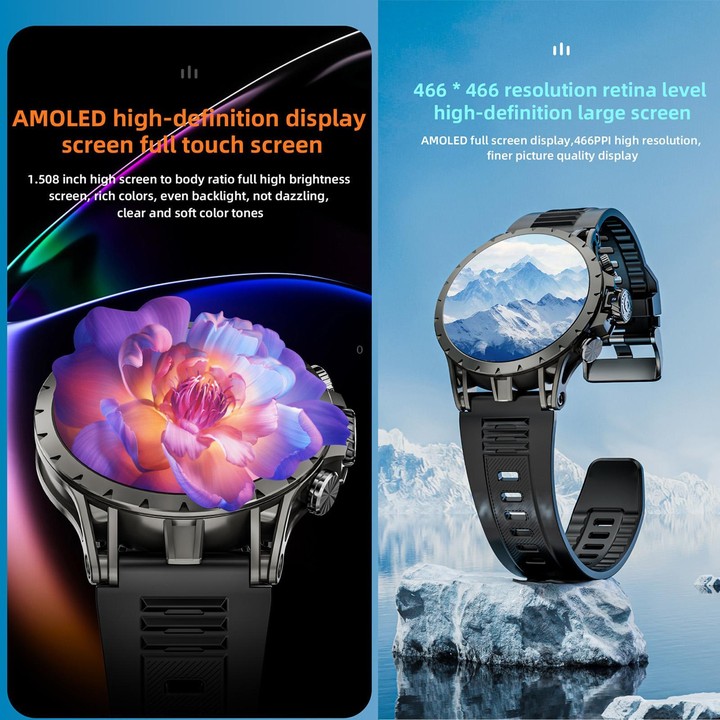 LOKMAT APPLLP 4 4G Smart Watch, 1.58 inch SC8541E Quad Core, 3GB+32GB, Android 8.1, GPS, Heart Rate, Blood Oxygen, Blood Pressur