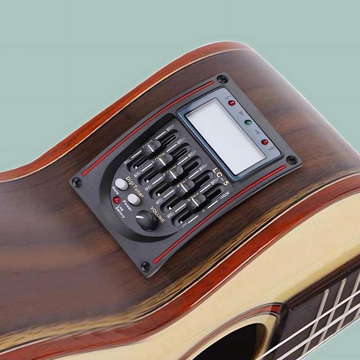 LC-5 Guitar Four-band Equalizer EQ Wooden Guitar Modified Pickup(Black)