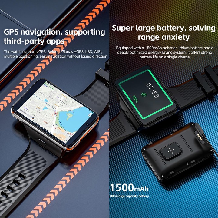 LOKMAT APPLLP Max 4G Smart Watch, 6GB+128GB, 2.88 inch MT6765 Octa Core, Android 11, Heart Rate, Video Call(Silver)
