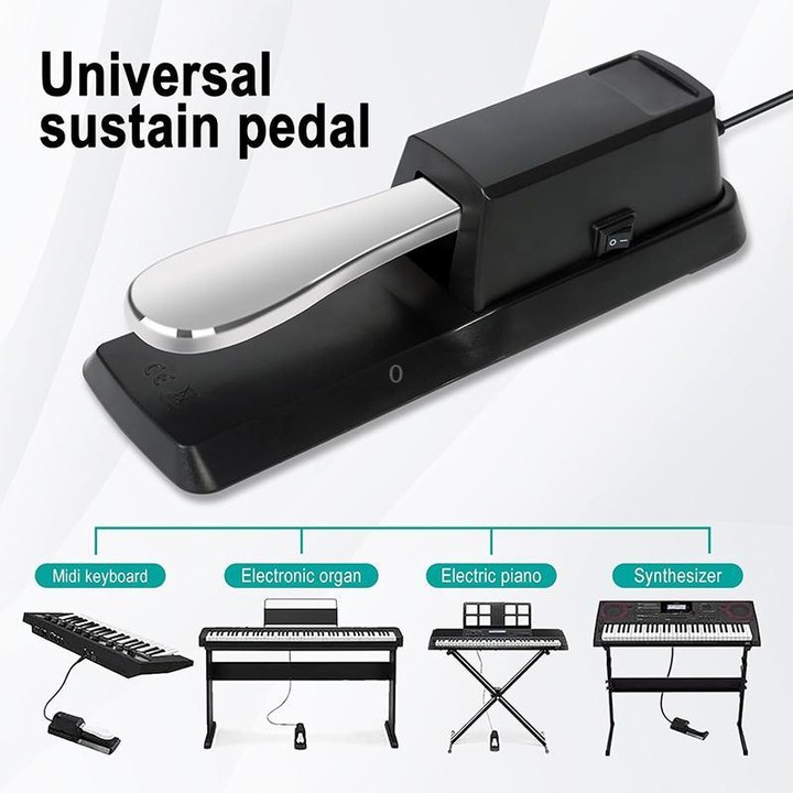 6.35mm Connector Piano Sustain Pedal MIDI Synthesizer Pedal, Cable Length: 1.85m(Black)