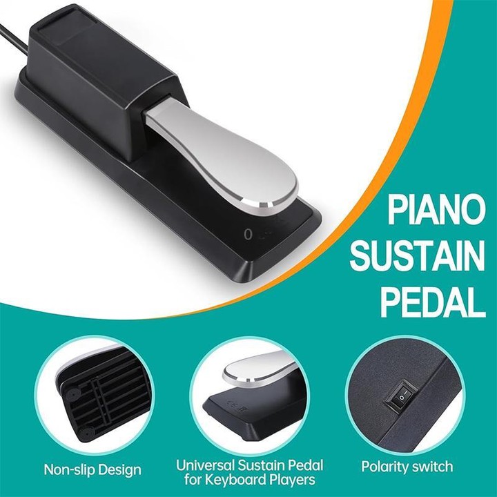 6.35mm Connector Piano Sustain Pedal MIDI Synthesizer Pedal, Cable Length: 1.85m(Black)