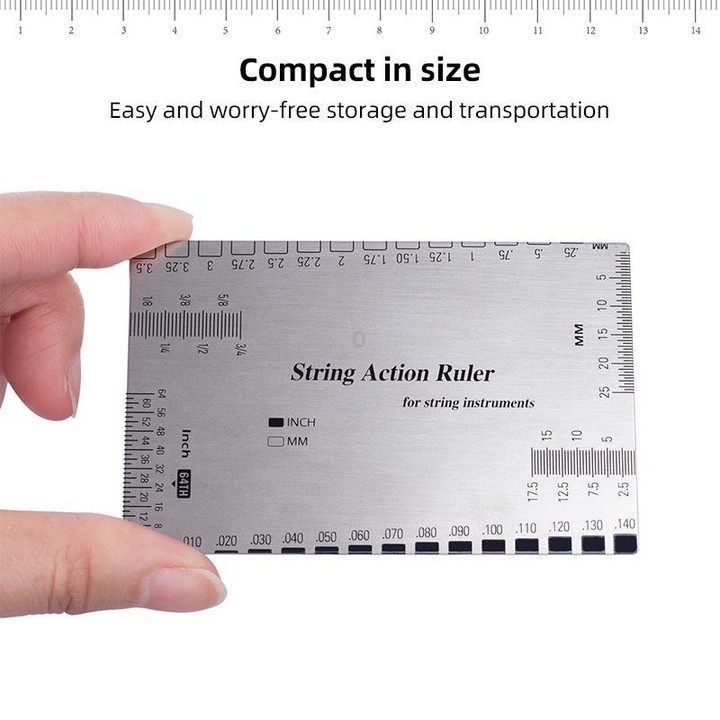 Stainless Steel Guitar String Action Ruler Gauge(Silver)