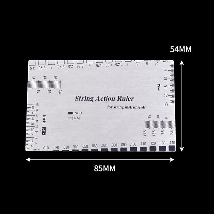 Stainless Steel Guitar String Action Ruler Gauge(Silver)