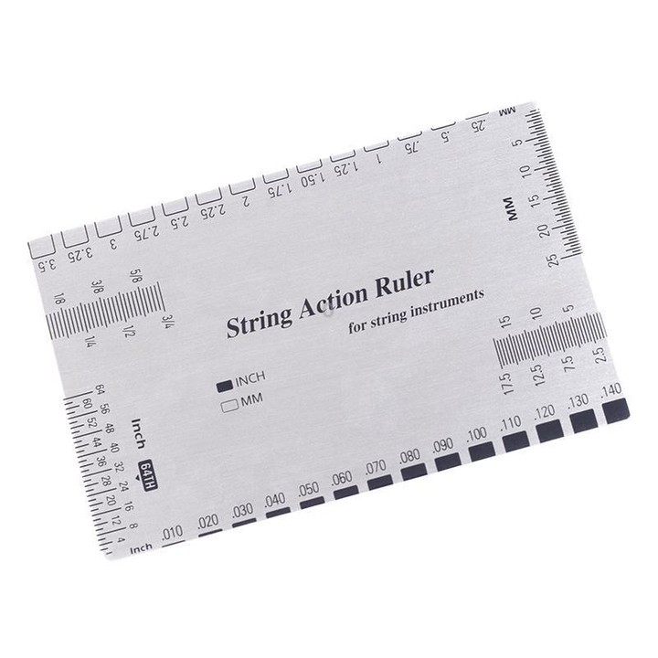 Stainless Steel Guitar String Action Ruler Gauge(Silver)