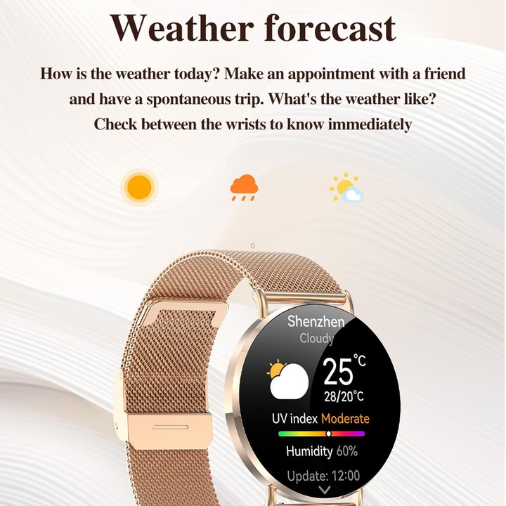 QS05 1.32 inch BT5.3 Sports Smart Watch, Support Sleep / Heart Rate / Blood Oxygen / Blood Pressure Health Monitor(Rose Gold)
